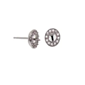 14KW 3 Prong with 12 Side Settings Earring Friction Posts 14KW 3 Prong with 12 Side Settings Earring Friction Posts