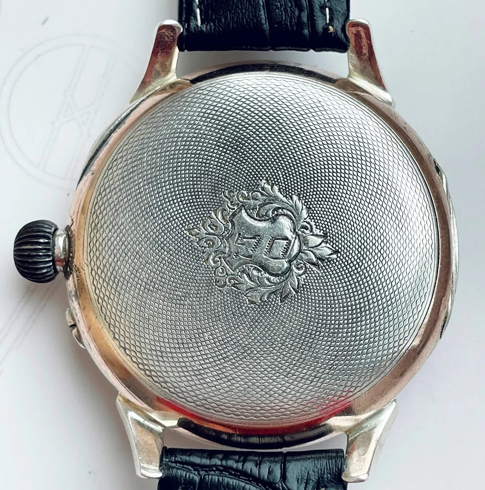 1889 Longines Pocket Watch Movement & Solid Silver Case Custom Wristwatch Pilot Dial