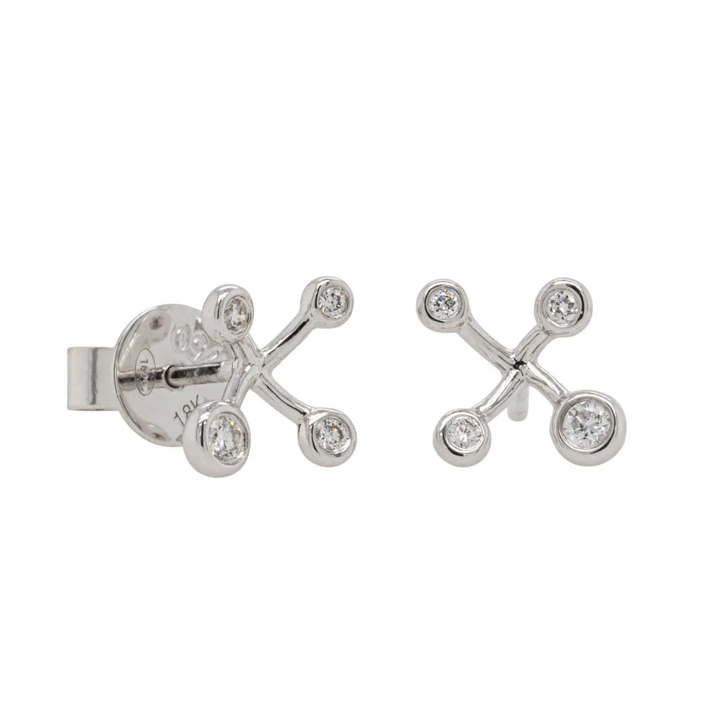 18ct White Gold .14ct Diamond Southern Cross Earrings