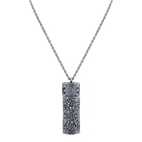 1928 Jewelry Antiqued Filigree 3.69 ML Glass Vial Pendant Necklace 30" 1928 Jewelry Antiqued Filigree 3.69 ML Glass Vial Pendant Necklace 30"