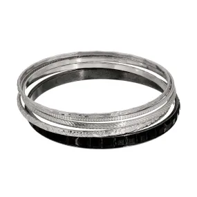 1928 Jewelry Black And 5 Piece Bangles Set Bracelet 1928 Jewelry Black And 5 Piece Bangles Set Bracelet