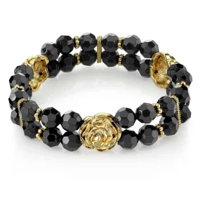 1928 Jewelry Black Beaded Stretch Bracelet 1928 Jewelry Black Beaded Stretch Bracelet