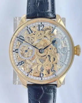 1930's Rolex Pocket Watch Movement Custom Watch Flower Dial Gold Leaf 1930's Rolex Pocket Watch Movement Custom Watch Flower Dial Gold Leaf