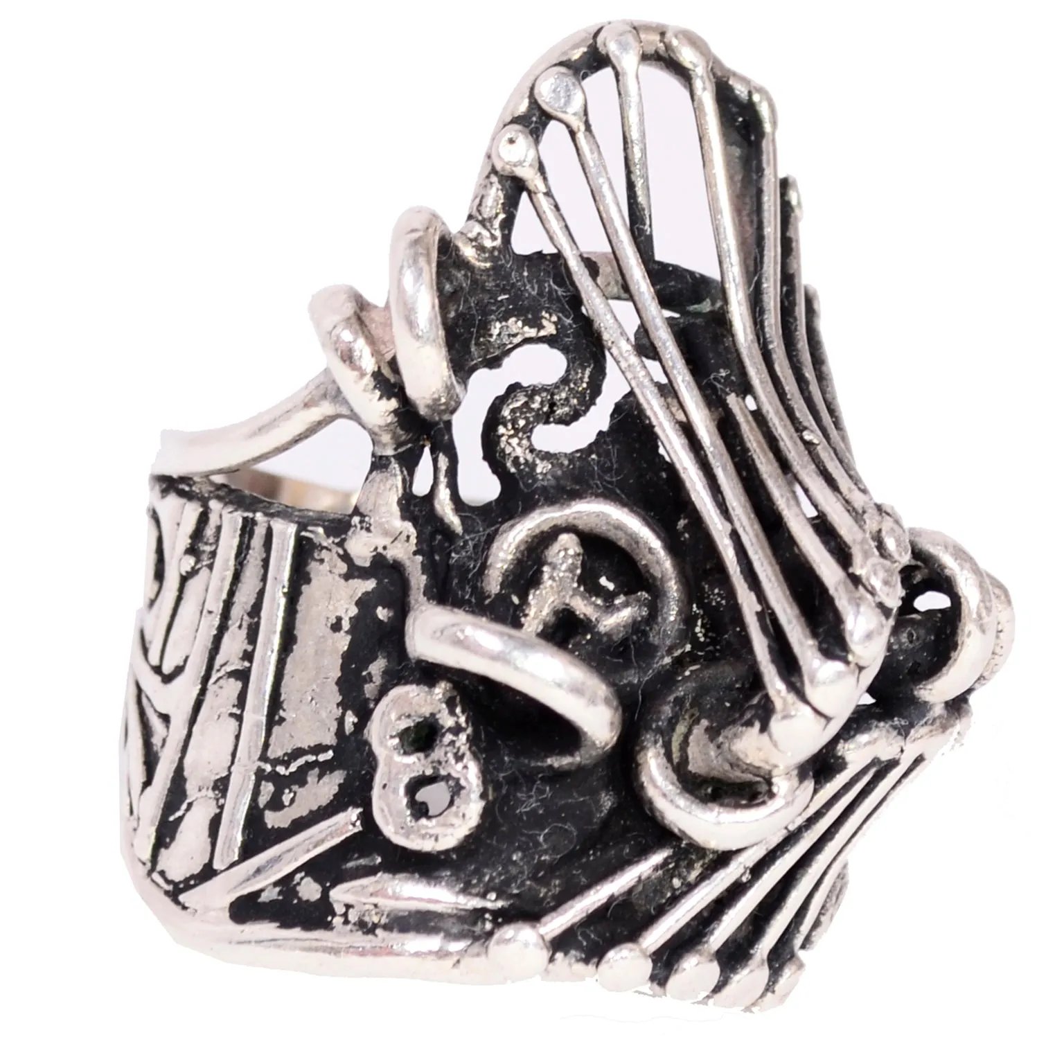 1970s Brutalist Sterling Silver Ring Attr to Metalsmith Lee Peck