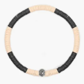 5mm Vinyl Beads Bracelet (Cream/Black) 5mm Vinyl Beads Bracelet (Cream/Black)