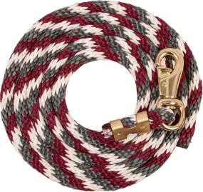 9 Foot Burgundy, Grey and Cream Bull Snap Lead Rope 9 Foot Burgundy, Grey and Cream Bull Snap Lead Rope