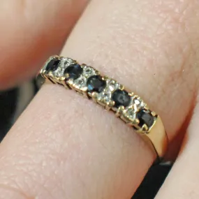 9ct gold sapphire diamond half eternity ring 9ct gold sapphire diamond half eternity ring