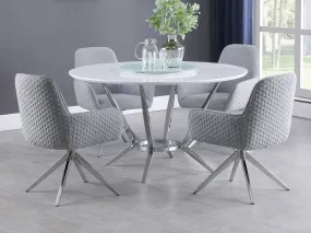 Abby 5-piece Round Dining Table Set White High Gloss Abby 5-piece Round Dining Table Set White High Gloss