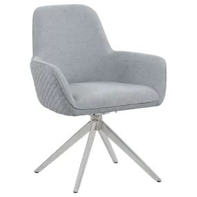 Abby Fabric Upholstered Swivel Dining Arm Chair Light Grey Abby Fabric Upholstered Swivel Dining Arm Chair Light Grey