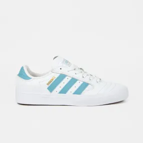 Adidas Skateboarding - Busenitz Vulc 2 Shoes - Footwear White / Preloved Blue / Gold Metallic Adidas Skateboarding - Busenitz Vulc 2 Shoes - Footwear White / Preloved Blue / Gold Metallic
