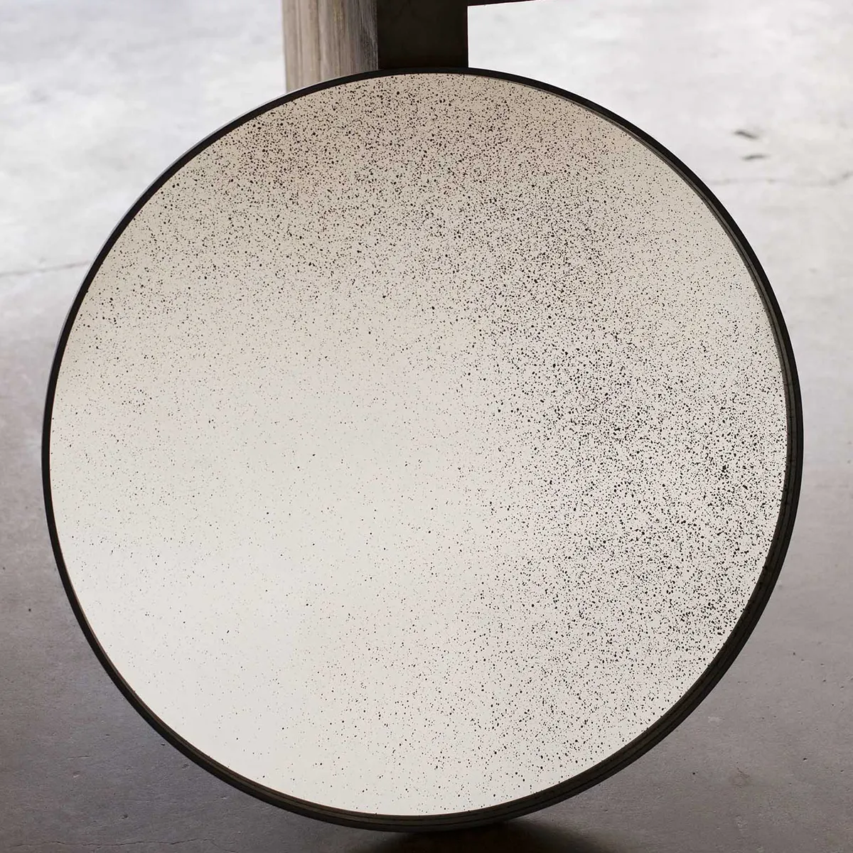 Aged Round Wall Mirror
