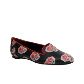 Alexander McQueen Women's Rose Pattern Black Leather Slipper Shoes (37.5 EU / 7.5 US) Alexander McQueen Women's Rose Pattern Black Leather Slipper Shoes (37.5 EU / 7.5 US)