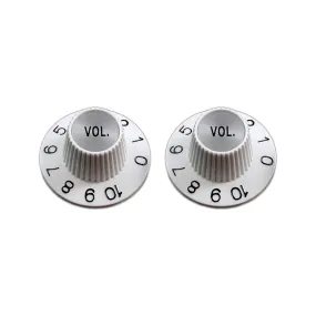 Allparts PK-3244 Witch Hat Voulme Knobs, White, Set of 2 Allparts PK-3244 Witch Hat Voulme Knobs, White, Set of 2