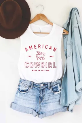 AMERICAN COWGIRL GRAPHIC MUSCLE TANK AMERICAN COWGIRL GRAPHIC MUSCLE TANK