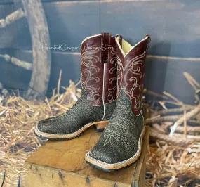 Anderson Bean Men's Brown Safari Cape Buffalo/Burgundy Explosion Square Toe Cowboy Boots 333575 Anderson Bean Men's Brown Safari Cape Buffalo/Burgundy Explosion Square Toe Cowboy Boots 333575
