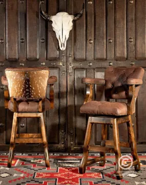 Axis Back Leather Bar Stools w/ Swivel Axis Back Leather Bar Stools w/ Swivel