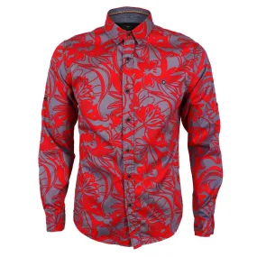 Bajiel Trust Cotton Red Long Sleeve Regal Shirt Bajiel Trust Cotton Red Long Sleeve Regal Shirt