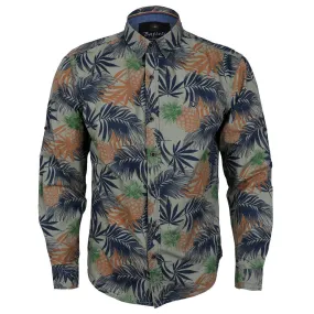 Bajieli Man's Vintage Floral Printed Shirts Brown Button Down Long Sleeve Bajieli Man's Vintage Floral Printed Shirts Brown Button Down Long Sleeve