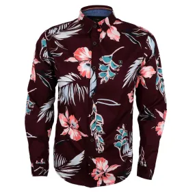 Bajieli Vintage Retro Men’s Fashion Floral Print Slim Fit Shirt Bajieli Vintage Retro Men’s Fashion Floral Print Slim Fit Shirt