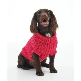 Barbour Pink Dahlia Chunky Knit Turtleneck Dog Sweater Barbour Pink Dahlia Chunky Knit Turtleneck Dog Sweater