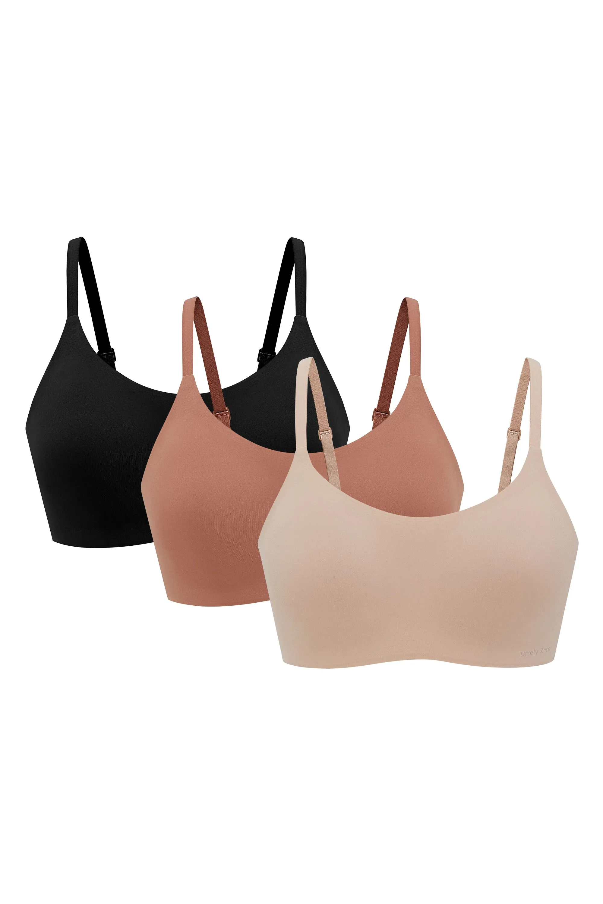 Barely Zero Spaghetti Strap Bra Trio