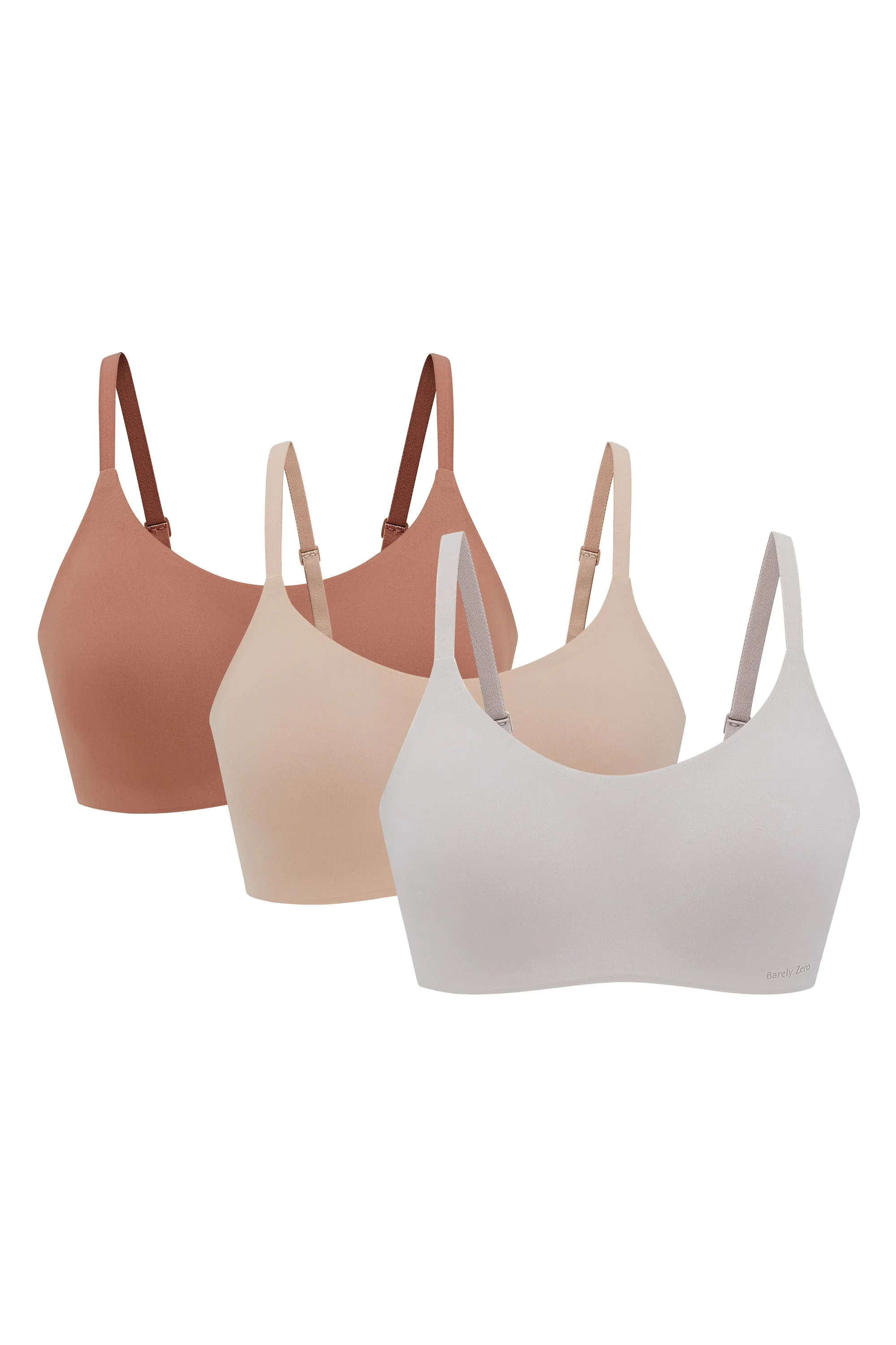 Barely Zero Spaghetti Strap Bra Trio