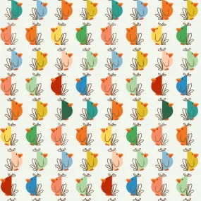 Bird Brain Bird Stripe Pale Grey ½ yd Bird Brain Bird Stripe Pale Grey ½ yd