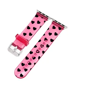 Black Hearts Pink Smartwatch Strap Black Hearts Pink Smartwatch Strap