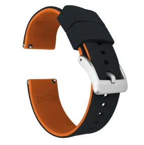 Black Top Pumpkin Orange Bottom Elite Silicone Watch Band Black Top Pumpkin Orange Bottom Elite Silicone Watch Band