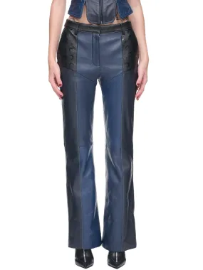 Blue Leather Trousers (P142WU-LEALE0008-BLUE) Blue Leather Trousers (P142WU-LEALE0008-BLUE)