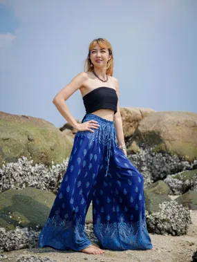 Blue Paisley Wide Leg Palazzo Pants Blue Paisley Wide Leg Palazzo Pants