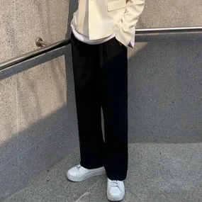 Bonsir -  Korean Menswear Style Fashion Trousers Men's Spring New Loose Straight Wide Leg Long Solid Color Suit Pants Male Tide Bonsir -  Korean Menswear Style Fashion Trousers Men's Spring New Loose Straight Wide Leg Long Solid Color Suit Pants Male Tide