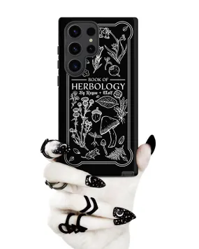 Book of Herbology B&W Tough Phone Case for Samsung - Elegant Durable Protective Witchy Gothic Unique Design Book of Herbology B&W Tough Phone Case for Samsung - Elegant Durable Protective Witchy Gothic Unique Design