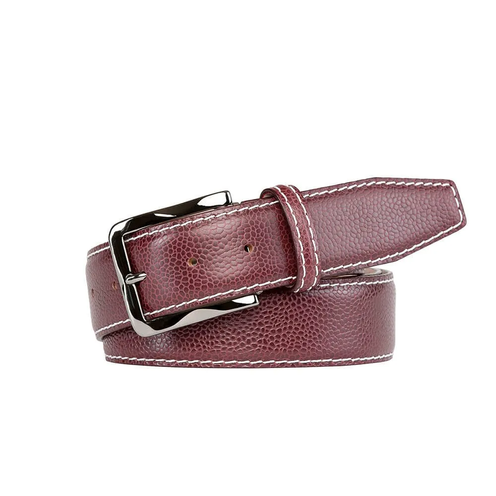 Burgundy French Pebble Grain Belt
