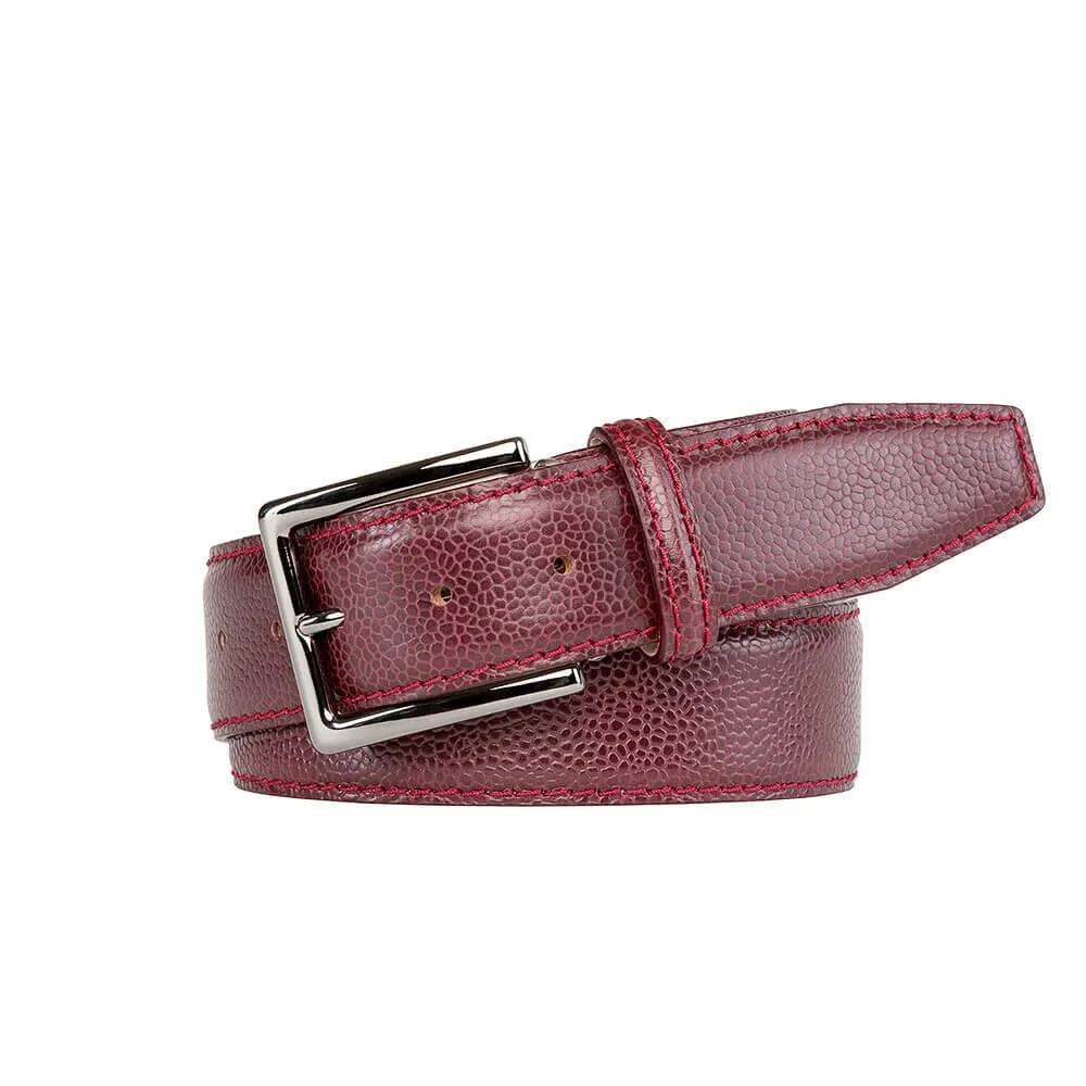Burgundy French Pebble Grain Belt