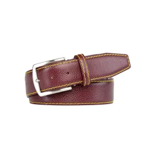 Burgundy French Pebble Grain Belt Burgundy French Pebble Grain Belt