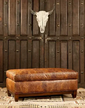 Caden Croc Leather Ottoman Caden Croc Leather Ottoman
