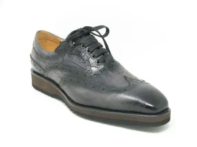 Calfskin Lace-Up Oxford Grey Calfskin Lace-Up Oxford Grey