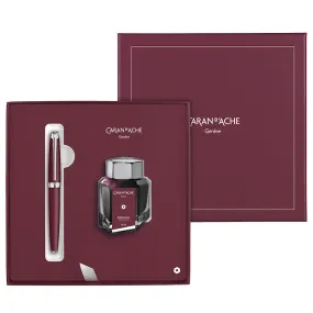 Caran d'Ache Leman Fountain Pen and Ink Set Bordeaux Caran d'Ache Leman Fountain Pen and Ink Set Bordeaux