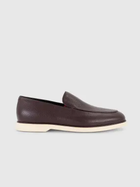 Casual Loafers in Deerskin Bordeaux Casual Loafers in Deerskin Bordeaux