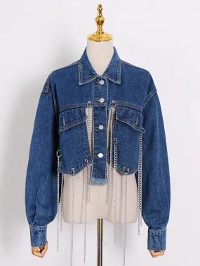 Chain Tassel Denim Jacket Chain Tassel Denim Jacket