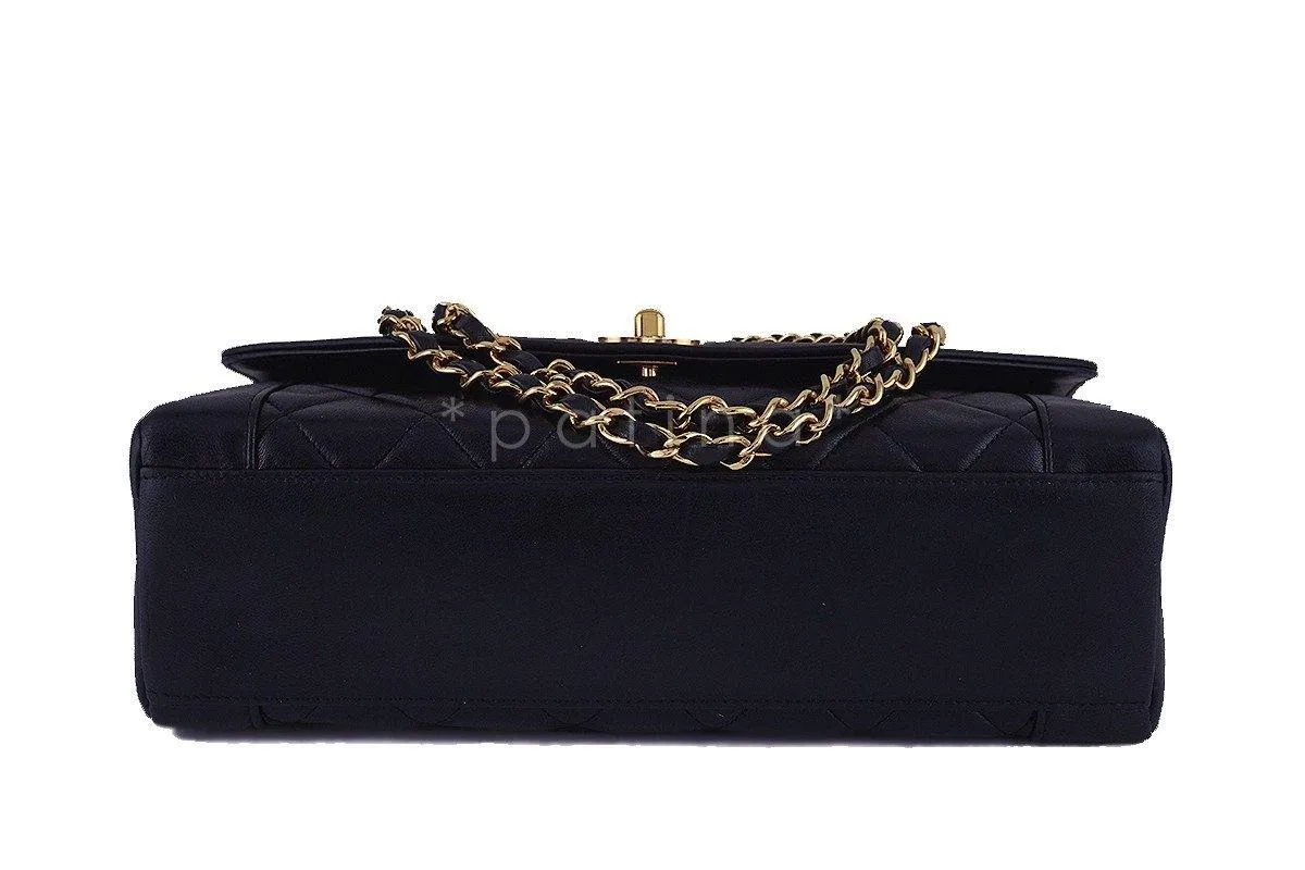 Chanel 11in. Black Vintage Quilted Classic Angled "Diana" Flap Bag