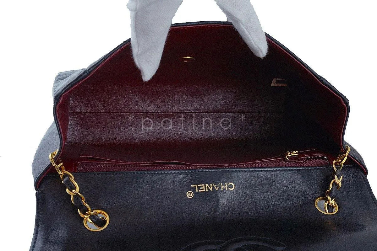 Chanel 11in. Black Vintage Quilted Classic Angled "Diana" Flap Bag