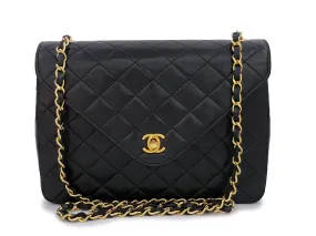 Chanel 1988 Vintage Black Envelope Quilted Flap Bag 24k GHW Chanel 1988 Vintage Black Envelope Quilted Flap Bag 24k GHW
