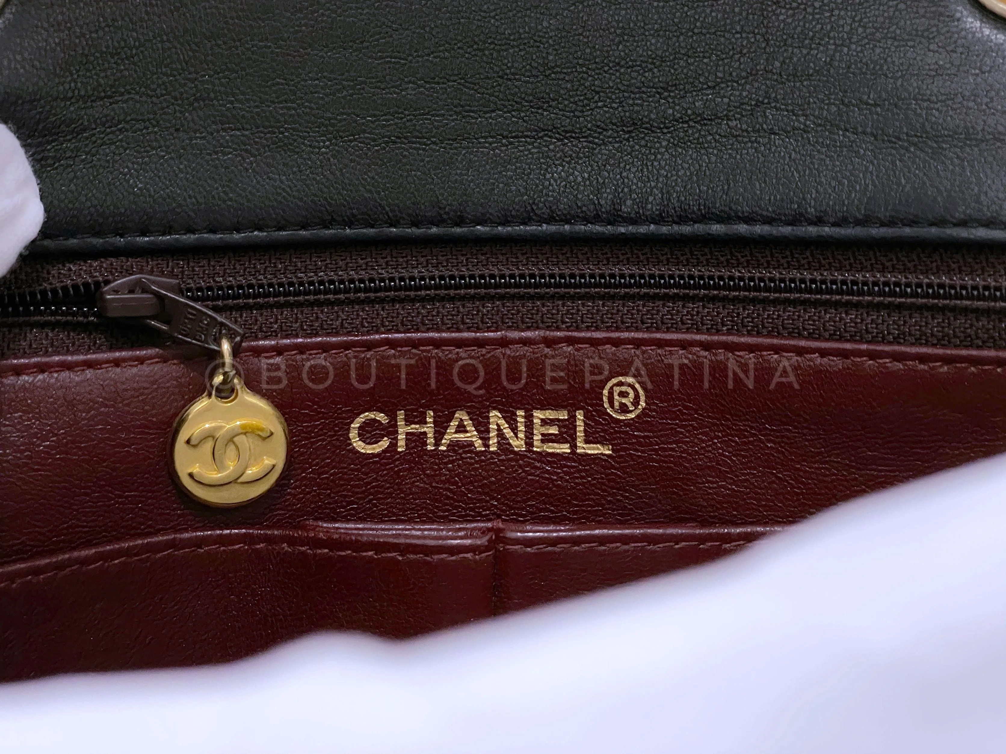 Chanel 1989 Vintage Black 20cm Classic Mini Flap Bag 24k GHW