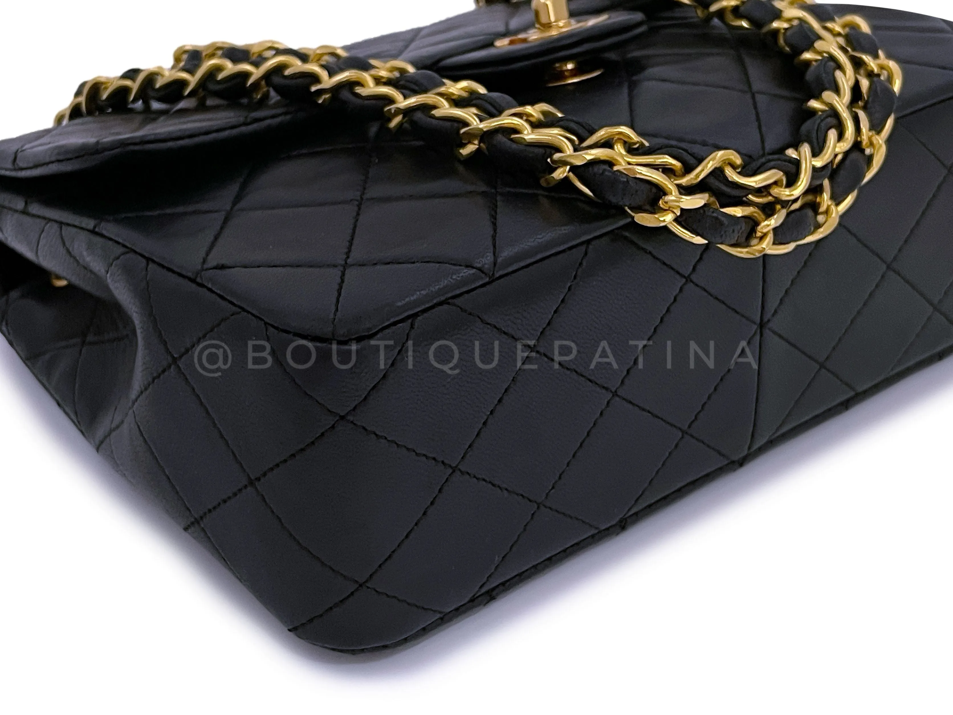 Chanel 1989 Vintage Black 20cm Classic Mini Flap Bag 24k GHW