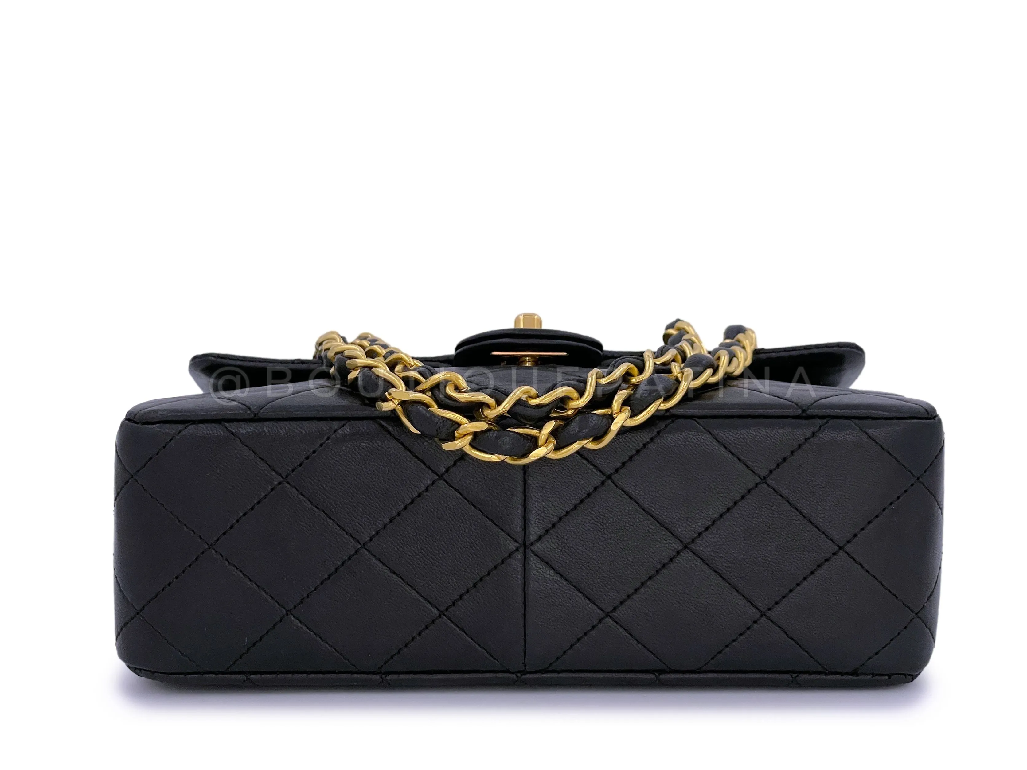 Chanel 1989 Vintage Black 20cm Classic Mini Flap Bag 24k GHW