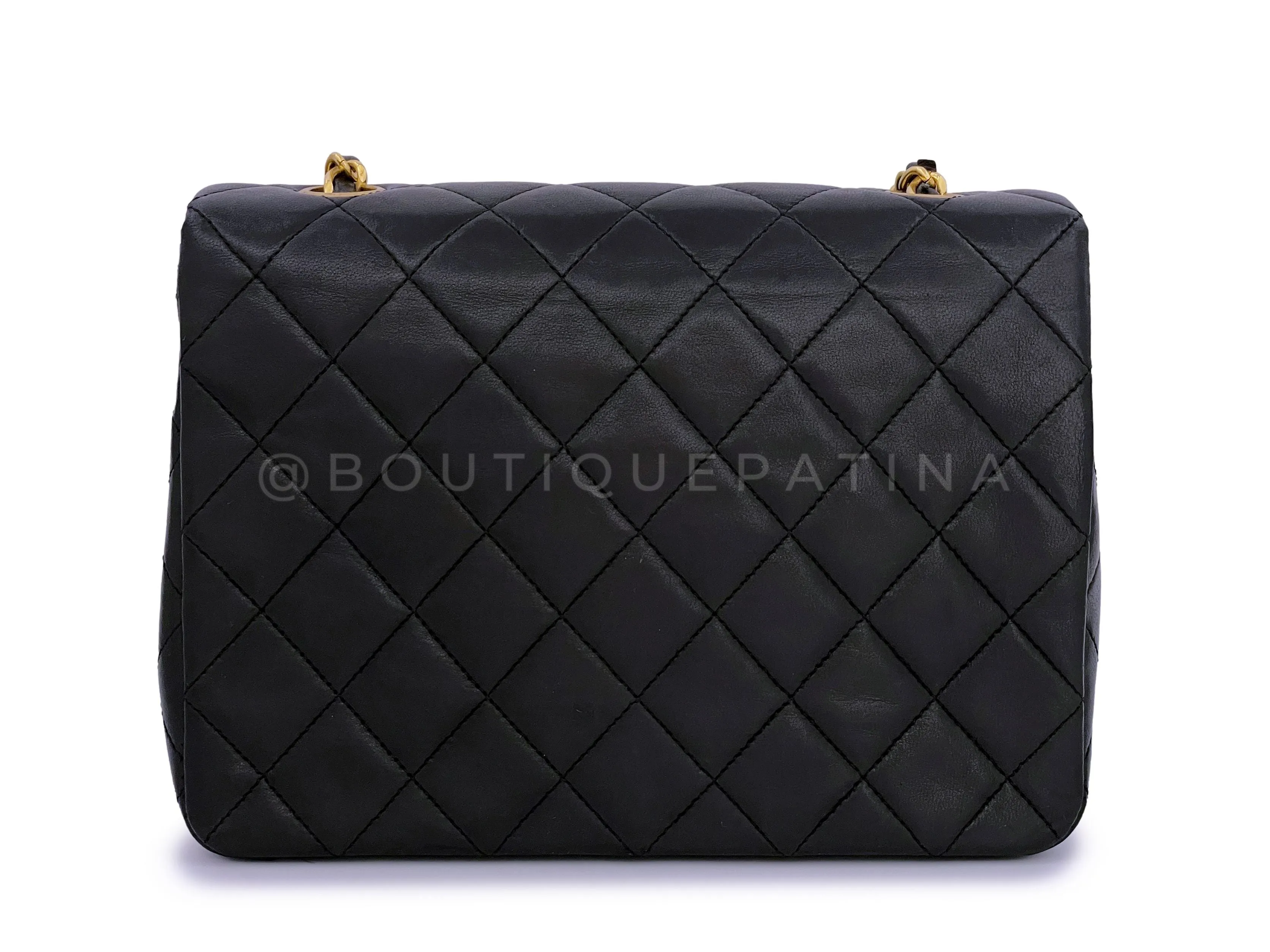Chanel 1989 Vintage Black 20cm Classic Mini Flap Bag 24k GHW