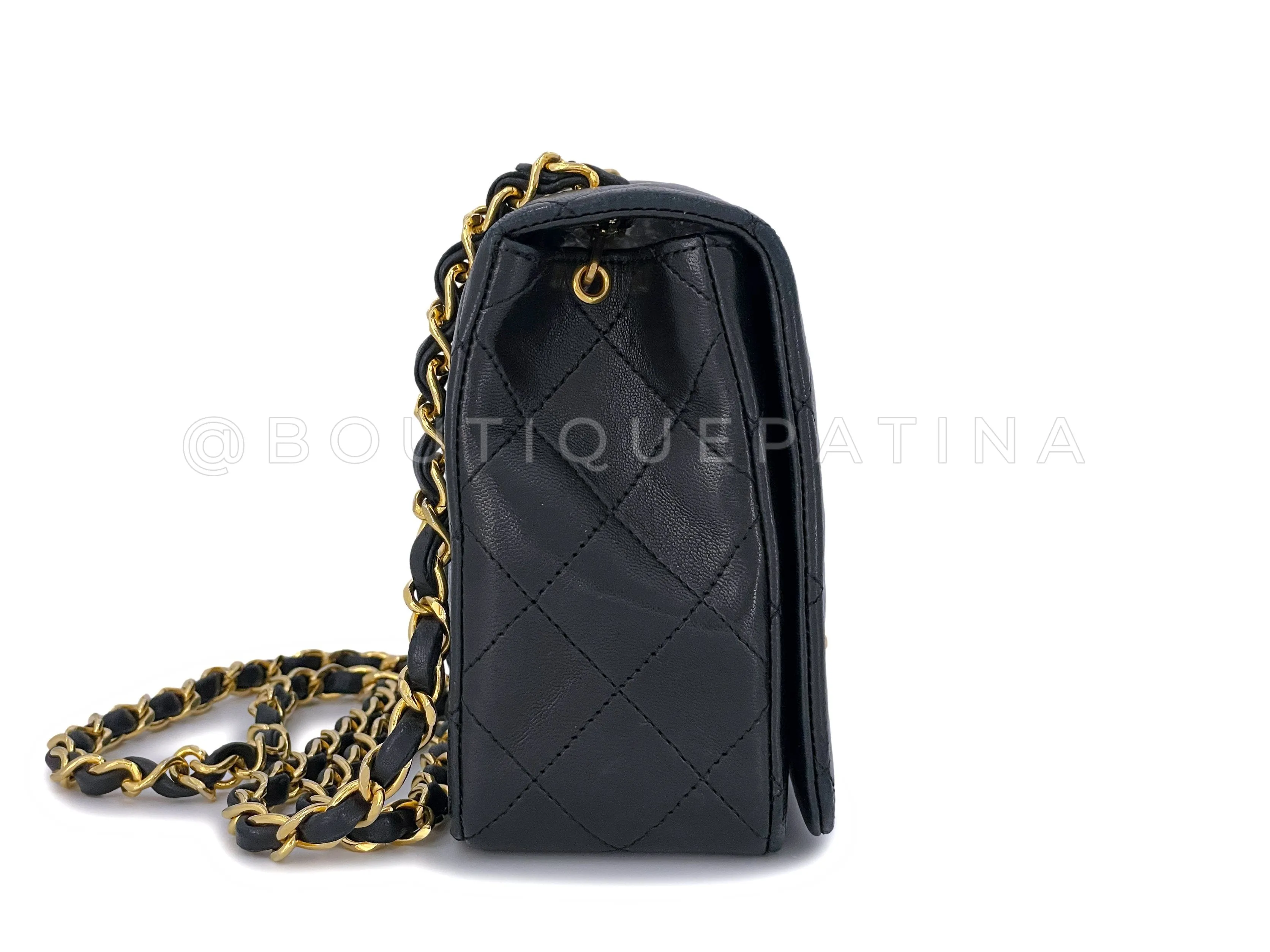 Chanel 1989 Vintage Black Full Flap Bag 24k GHW Lambskin