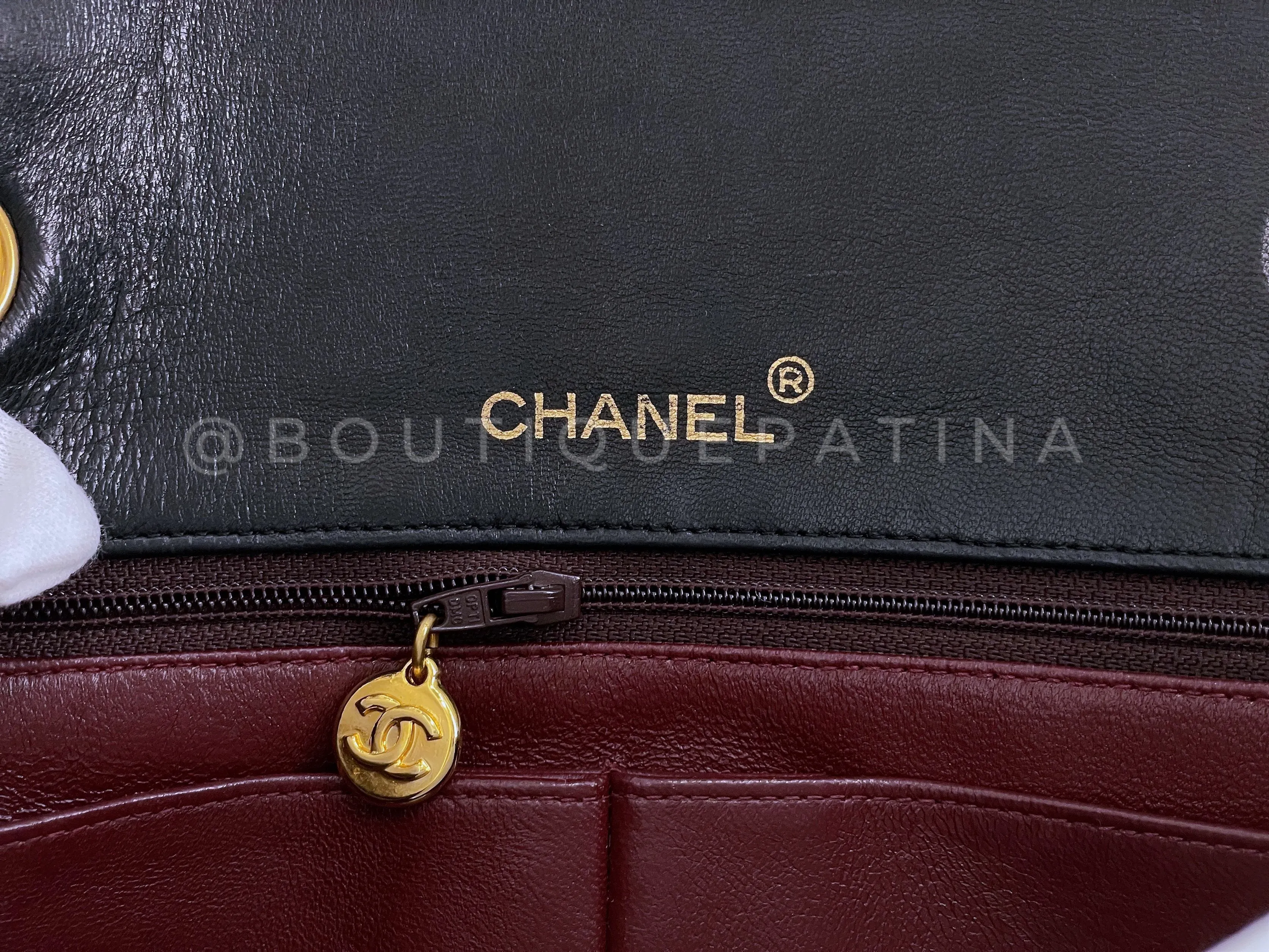 Chanel 1989 Vintage Black Full Flap Bag 24k GHW Lambskin